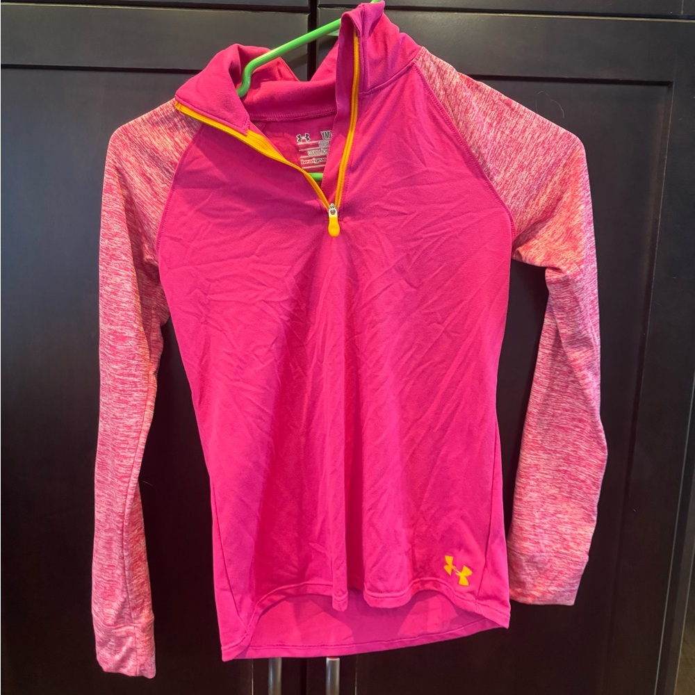 Under Armour Pink 1/4 zip pullover Hoodie